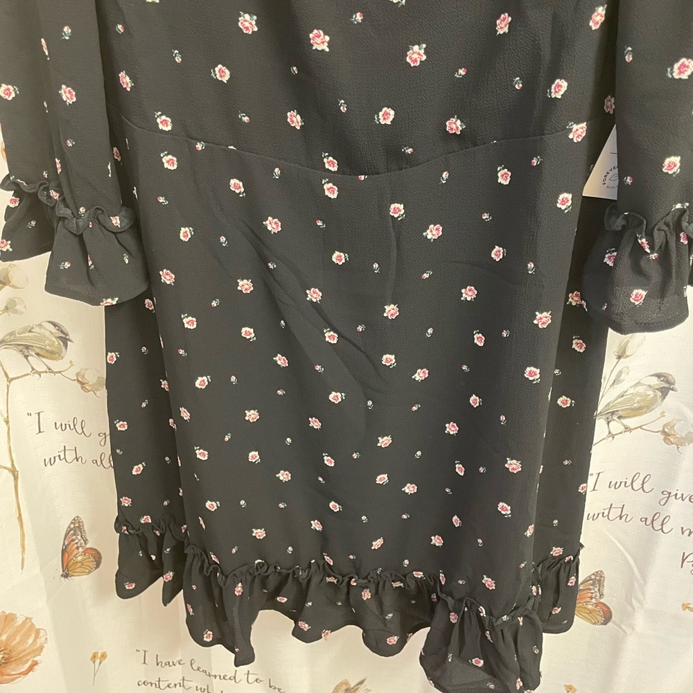 Flower print ruffle dress